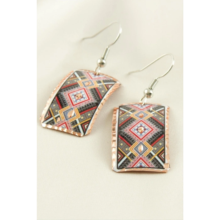 Dikdörtgen Bakır Küpe