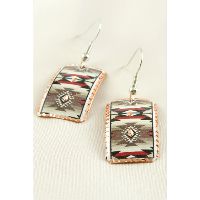 Dikdörtgen Bakır Küpe