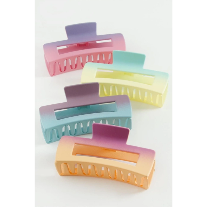 Dikdörtgen Gökkuşağı Renkli Mandal Toka 11 cm