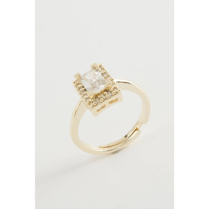 Dikdörtgen Tek Taşlı Yüzük