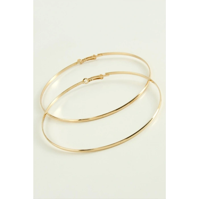 Düz Metal Halka Küpe 9-10 cm