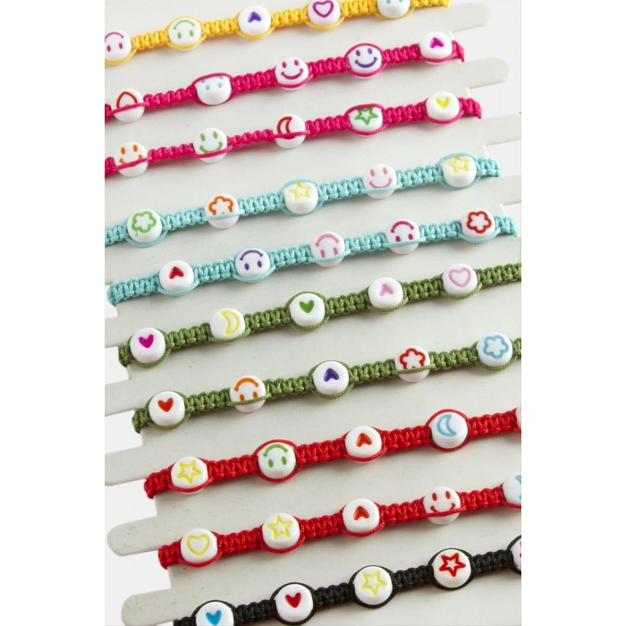 Emoji Makrome Örgülü Bileklik