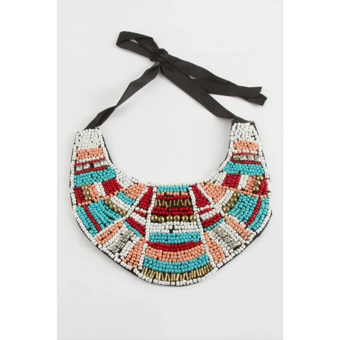 Etnik Kum Boncuk Yaka Kolye
