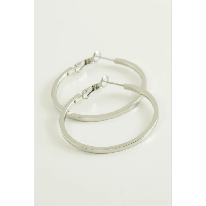 Ezme Lüks Çelik Halka Küpe 4 cm