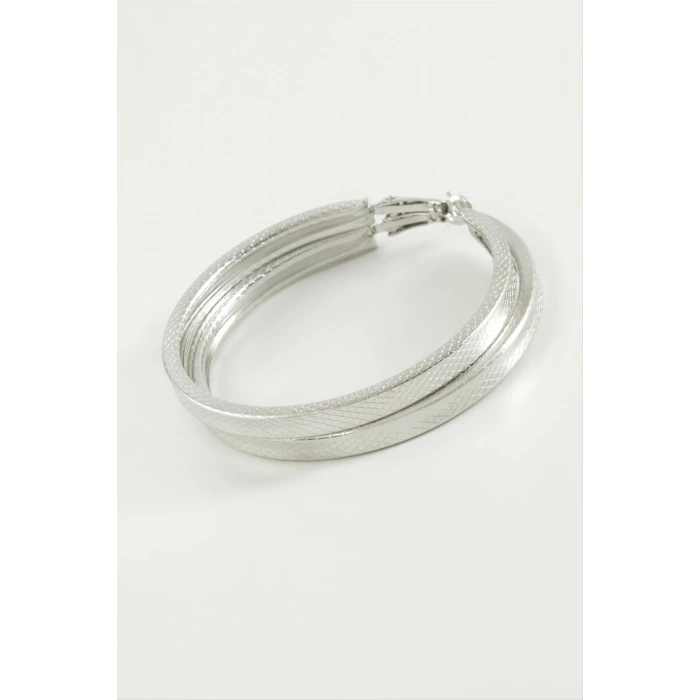 Ezme Noktalı Halka Küpe 5 cm