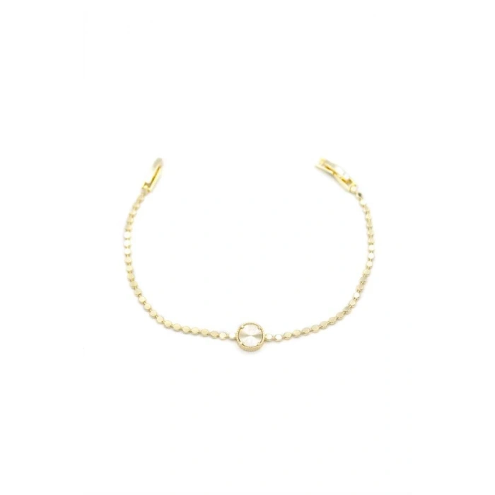 Ezme Zincir Daire Bileklik - Altın