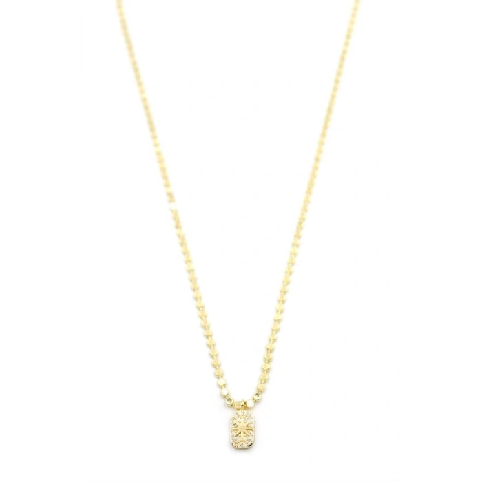 Ezme Zincir Yıldız Kolye - Altın