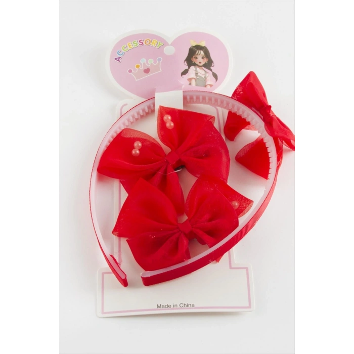 Fiyong İnci Tüllü Toka Taç