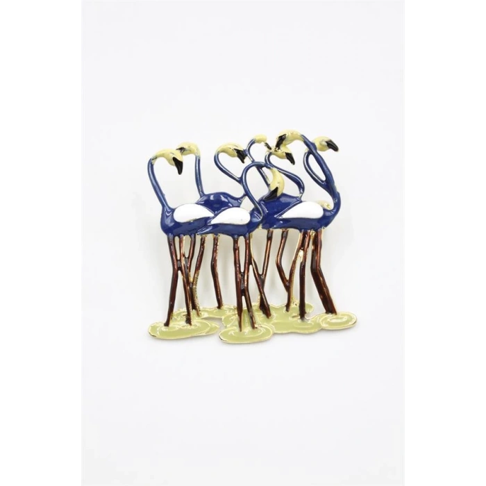 Flamingo Broş - Mavi