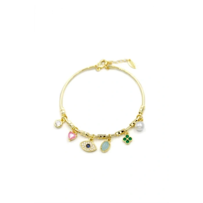 Göz Charmlı Bilezik - Altın