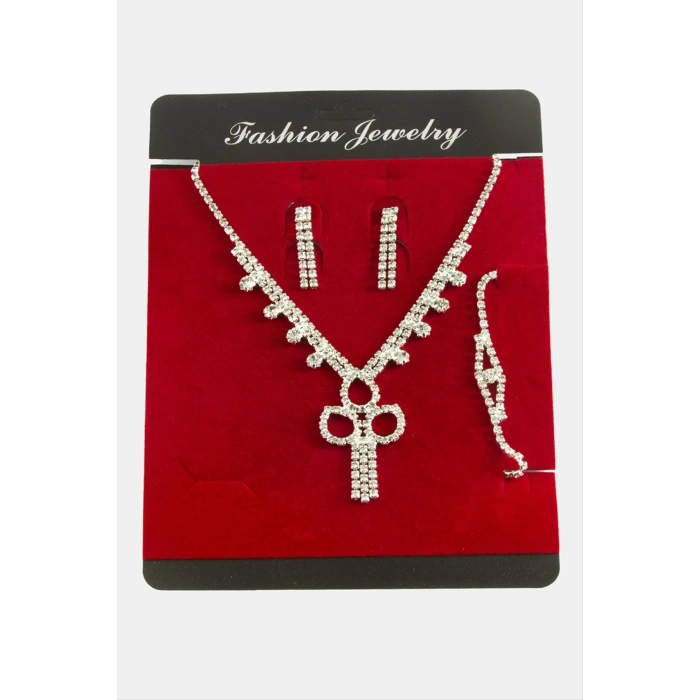 Göz Taşlı Lüks Suyolu Set Kolye