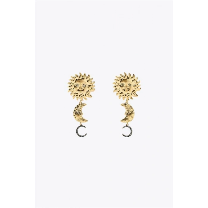 Güneş Ay Küpe - Altın