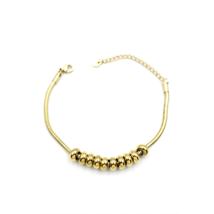 Halkalı Yılan Zincir Bileklik - Altın