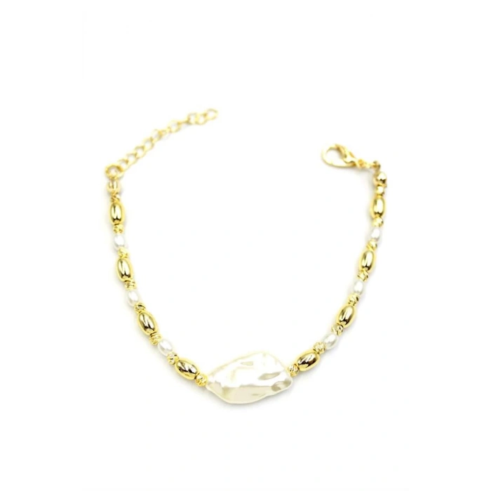 İnci Bileklik - Altın