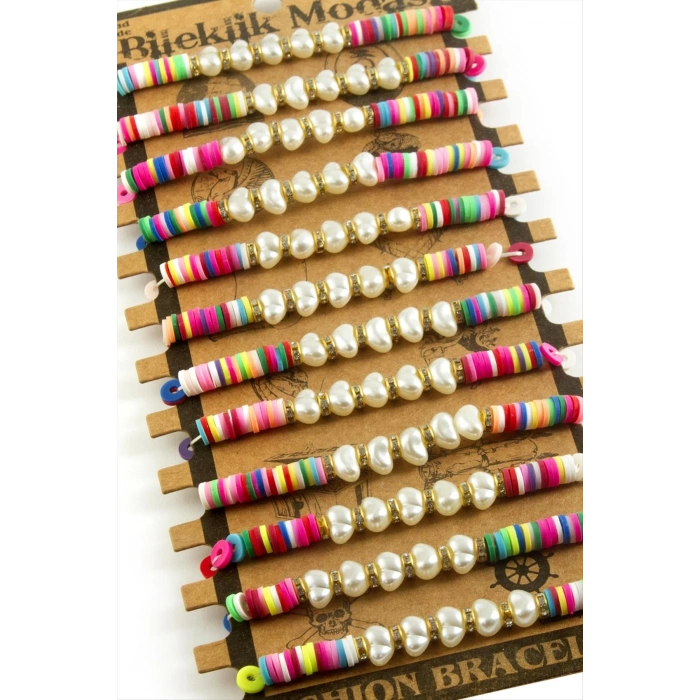 İnci Fimo Boncuk Bileklik