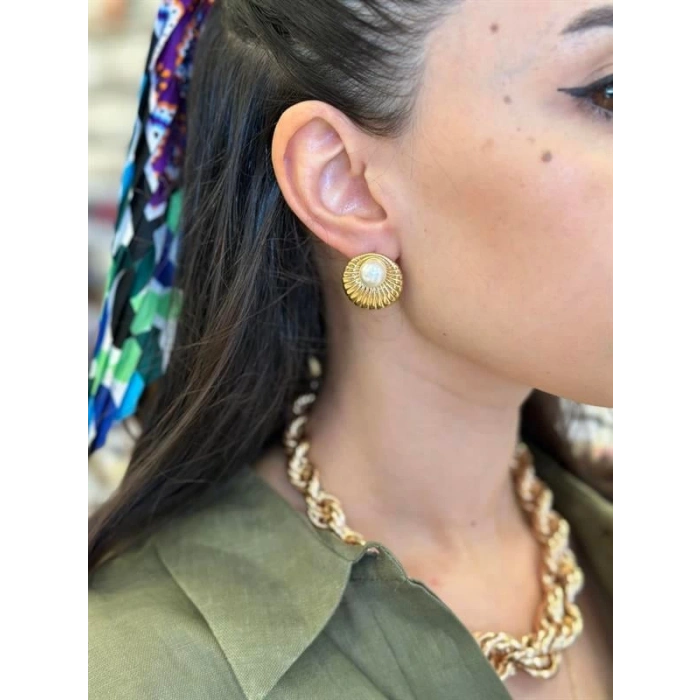 İnci Küpe - Altın