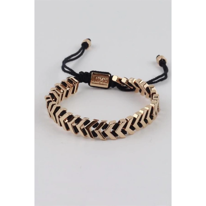 İpli Çelik Bileklik - Altın