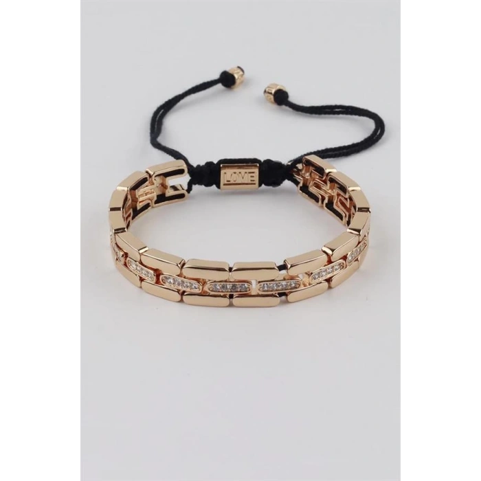 İpli Çelik Bileklik - Altın