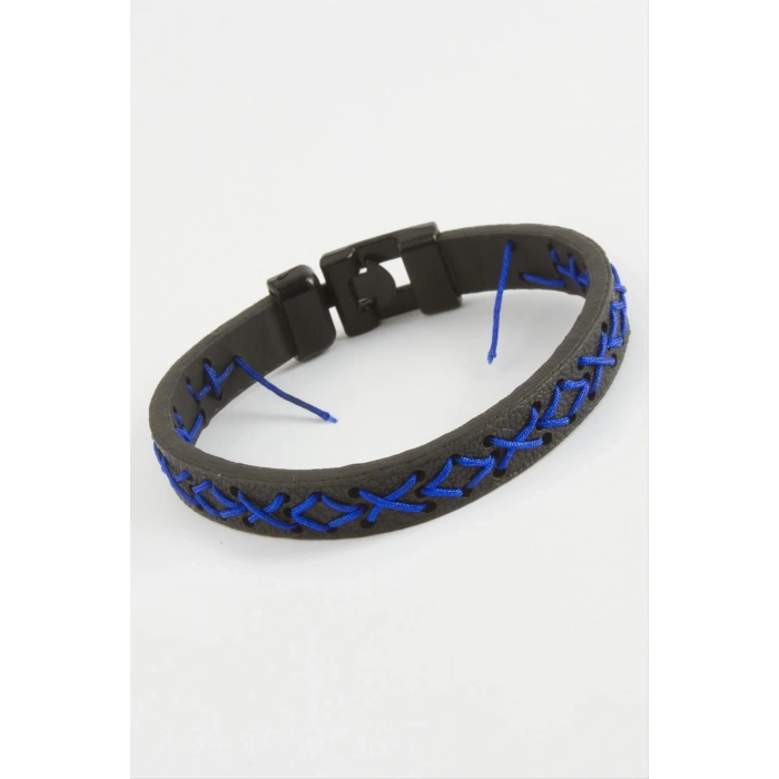 İpli İşlemeli Kaliteli Suni Deri Bileklik