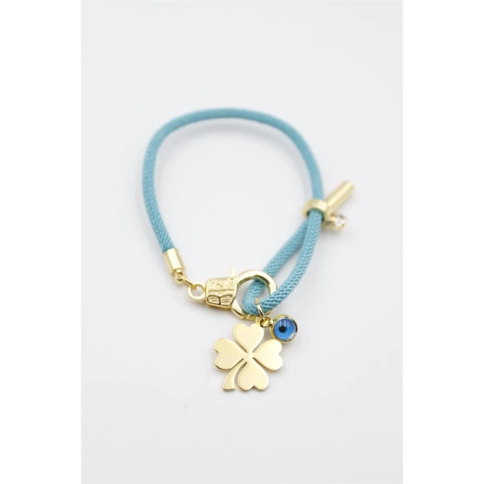 İpli Yonca Bileklik - Turkuaz