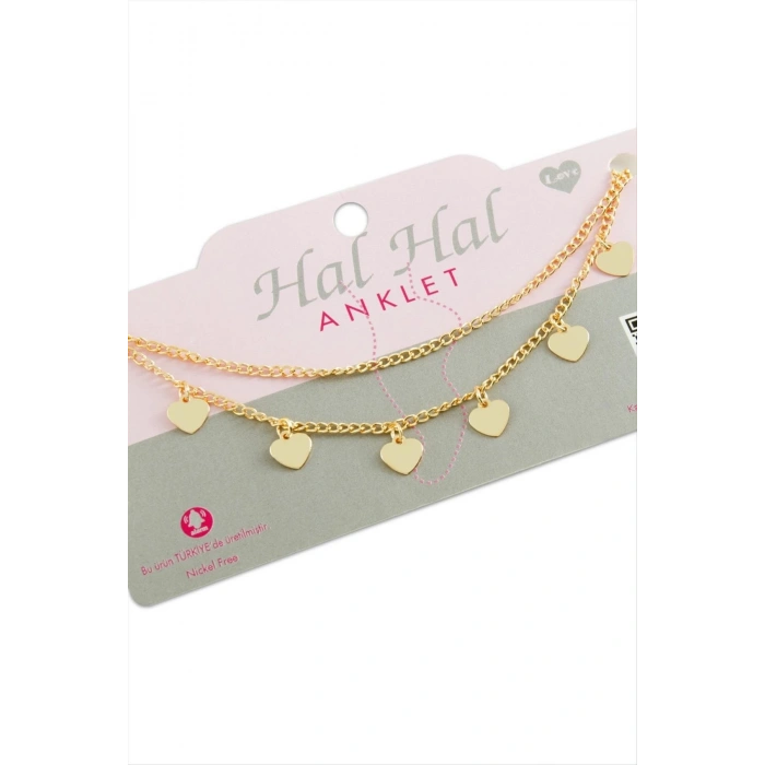 Kalp Çift Zincirli Halhal