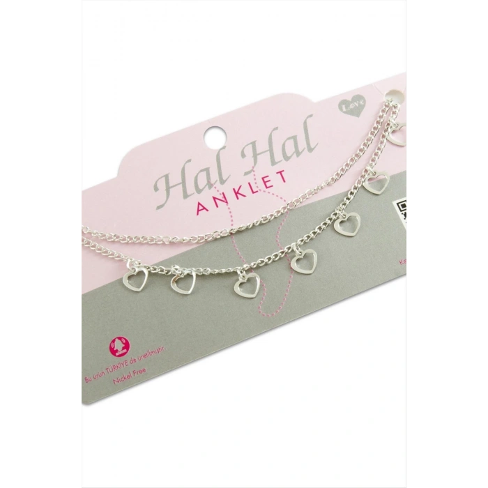 Kalp Çift Zincirli Halhal