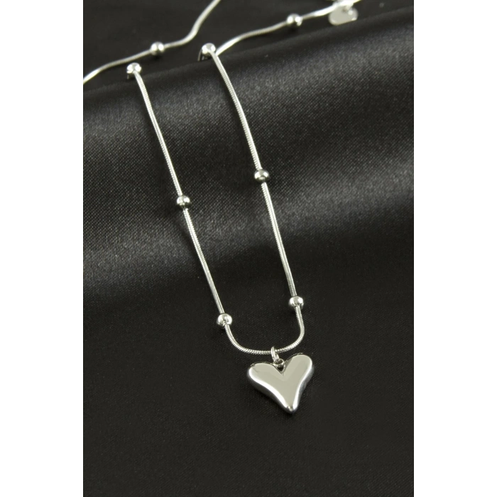 Kalp Lüks Çelik Kolye