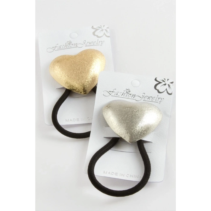 Kalp Metal Lastikli Toka 1 Adet