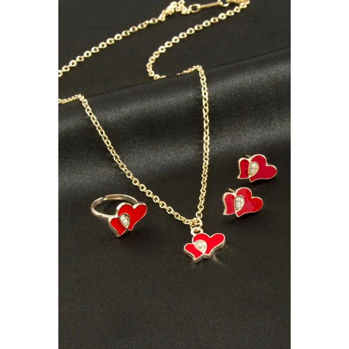 Kalp Mineli Set Kolye