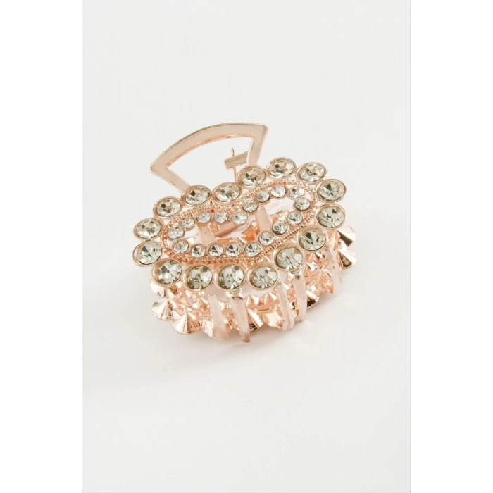 Kalp Taşlı Metal Mandal Toka 4,5 cm