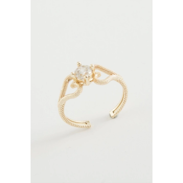 Kalp Tek Taşlı Yüzük