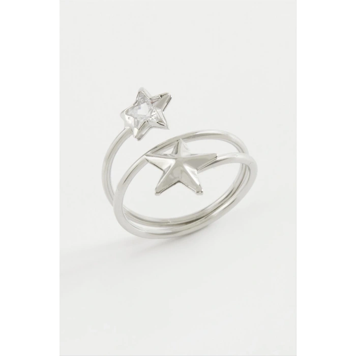 Kalp Yıldız Zirkon Taşlı Yüzük