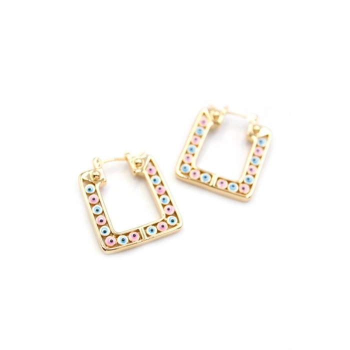 Kare Nazar Küpe - Altın