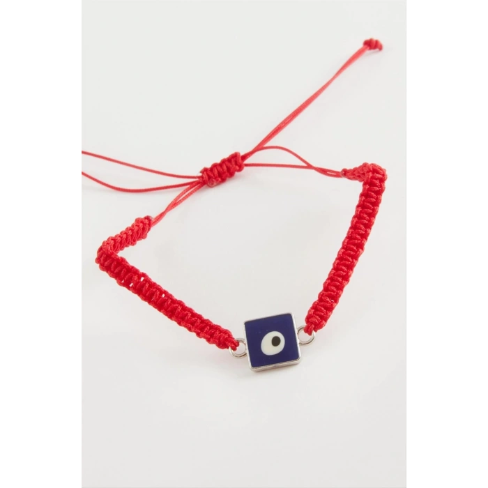 Kare Nazar Makrome Örgülü Bileklik