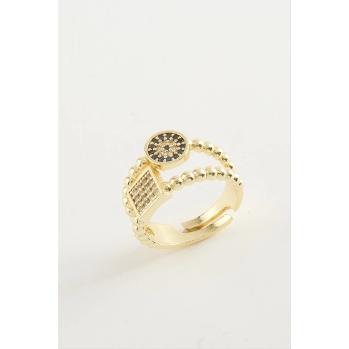 Kare Nazar Taşlı Yüzük