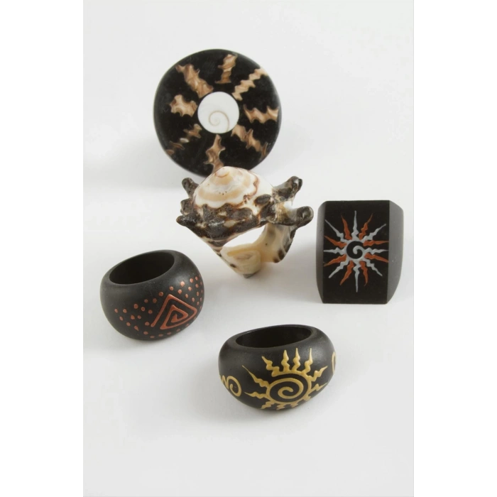 Karışık Deniz Kabuğu Sedef Yüzük