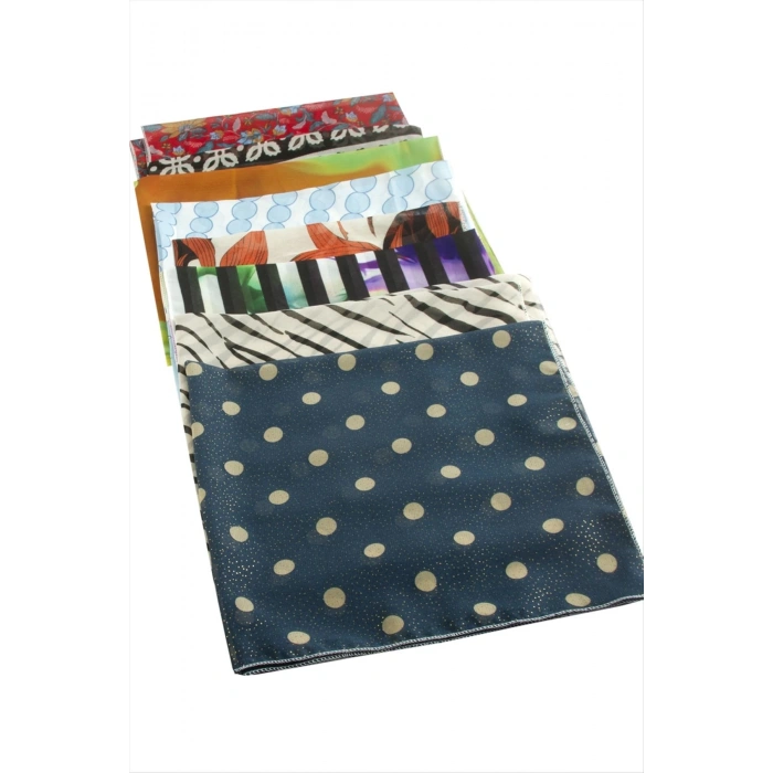 Karışık Desenli Şifon Fular 50 cm