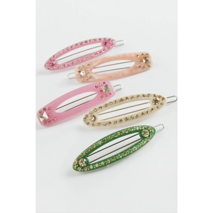 Karışık Taşlı Klipsli Toka