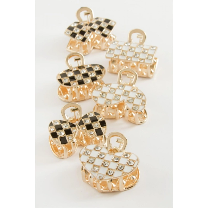 Karışık Taşlı Metal Mandal Toka 2,5 cm