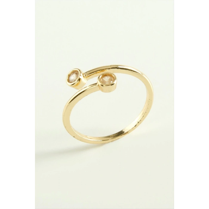 Karışık Zirkon Taşlı Lüks Çelik Yüzük