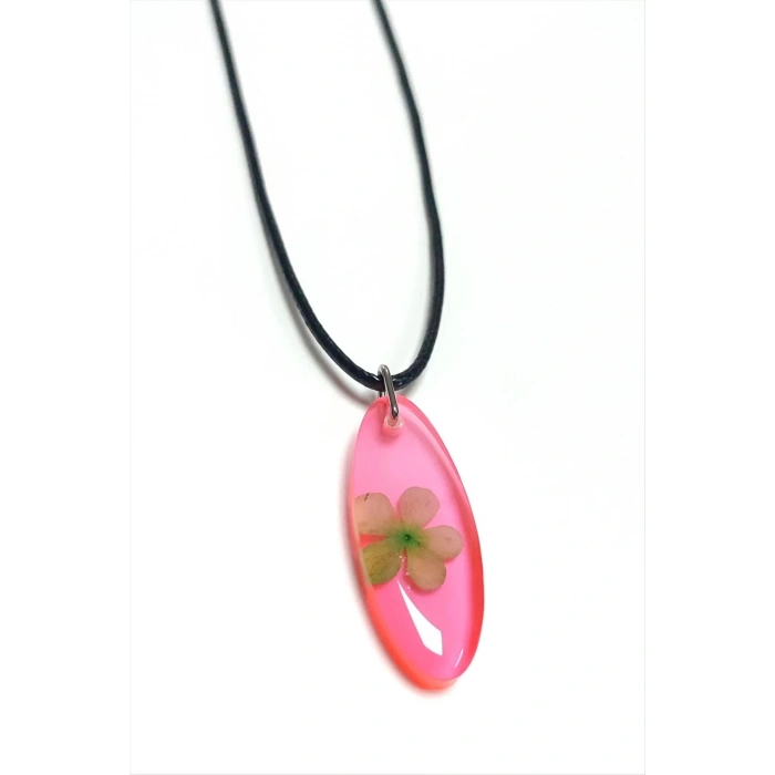 Kartopu Çiçeği Oval Epoksi Kolye