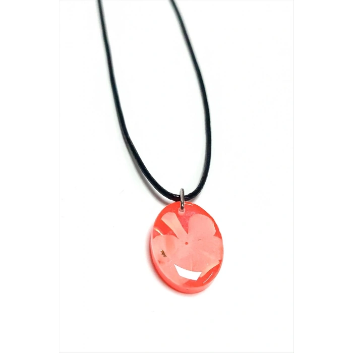 Kartopu Çiçeği Oval Epoksi Kolye