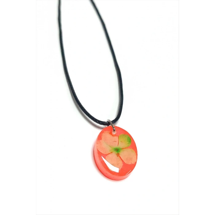 Kartopu Çiçeği Oval Epoksi Kolye