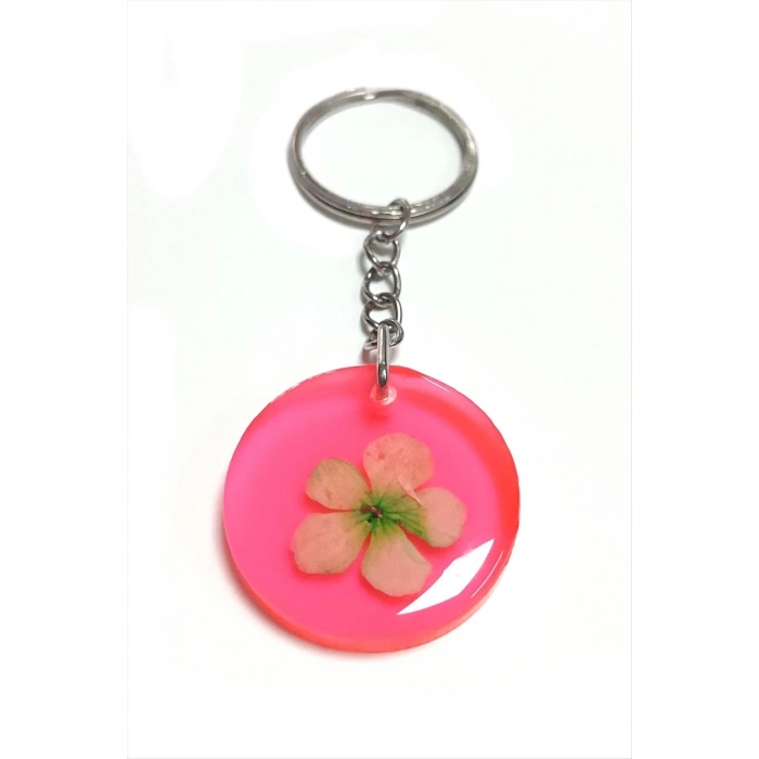 Kartopu Çiçeği Papatya Epoksi Anahtarlık