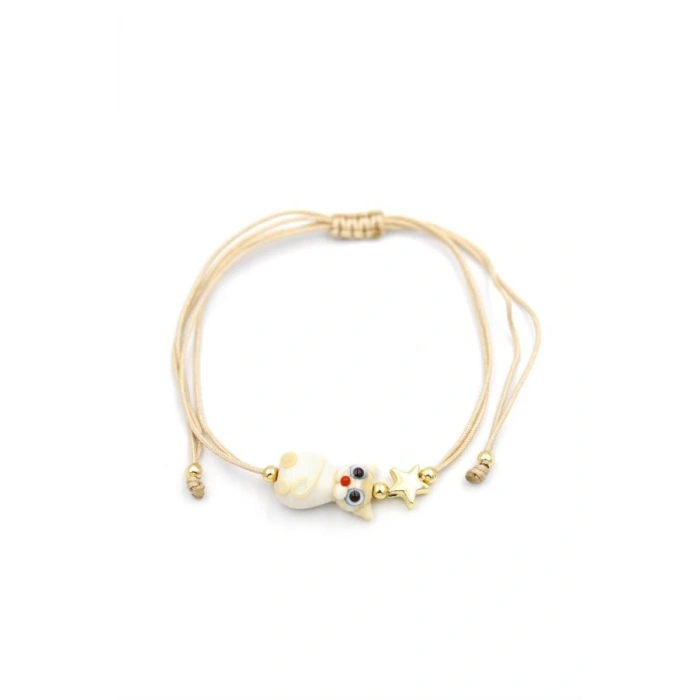 Kedi İp Bileklik - Bej