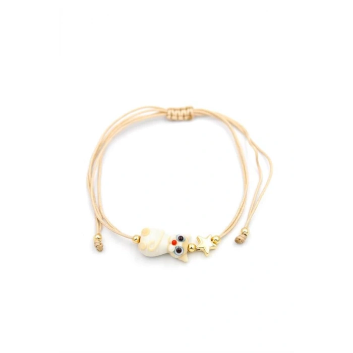 Kedi İp Bileklik - Bej