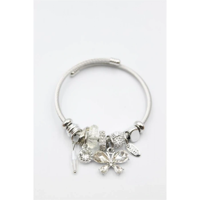 Kelebek Charm Bilezik - Beyaz