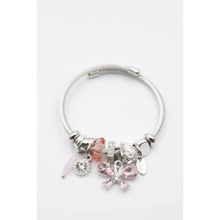 Kelebek Charm Bilezik - Pembe