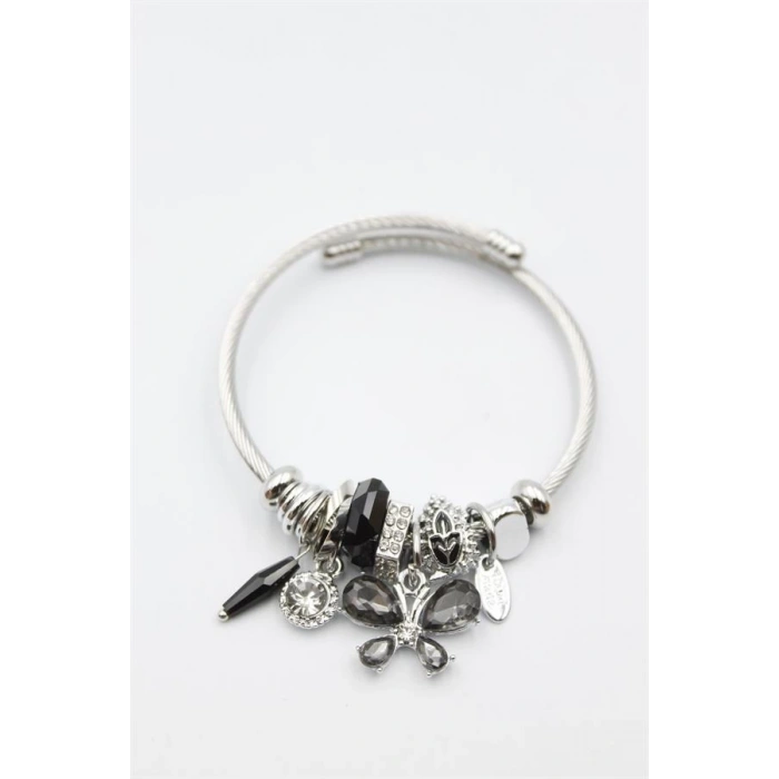 Kelebek Charm Bilezik - Siyah