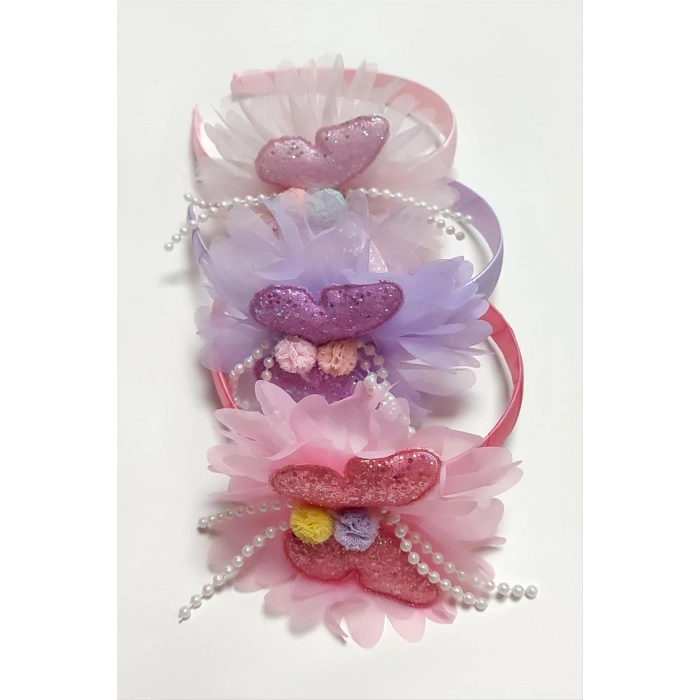 Kelebek Tüllü Çocuk Taç